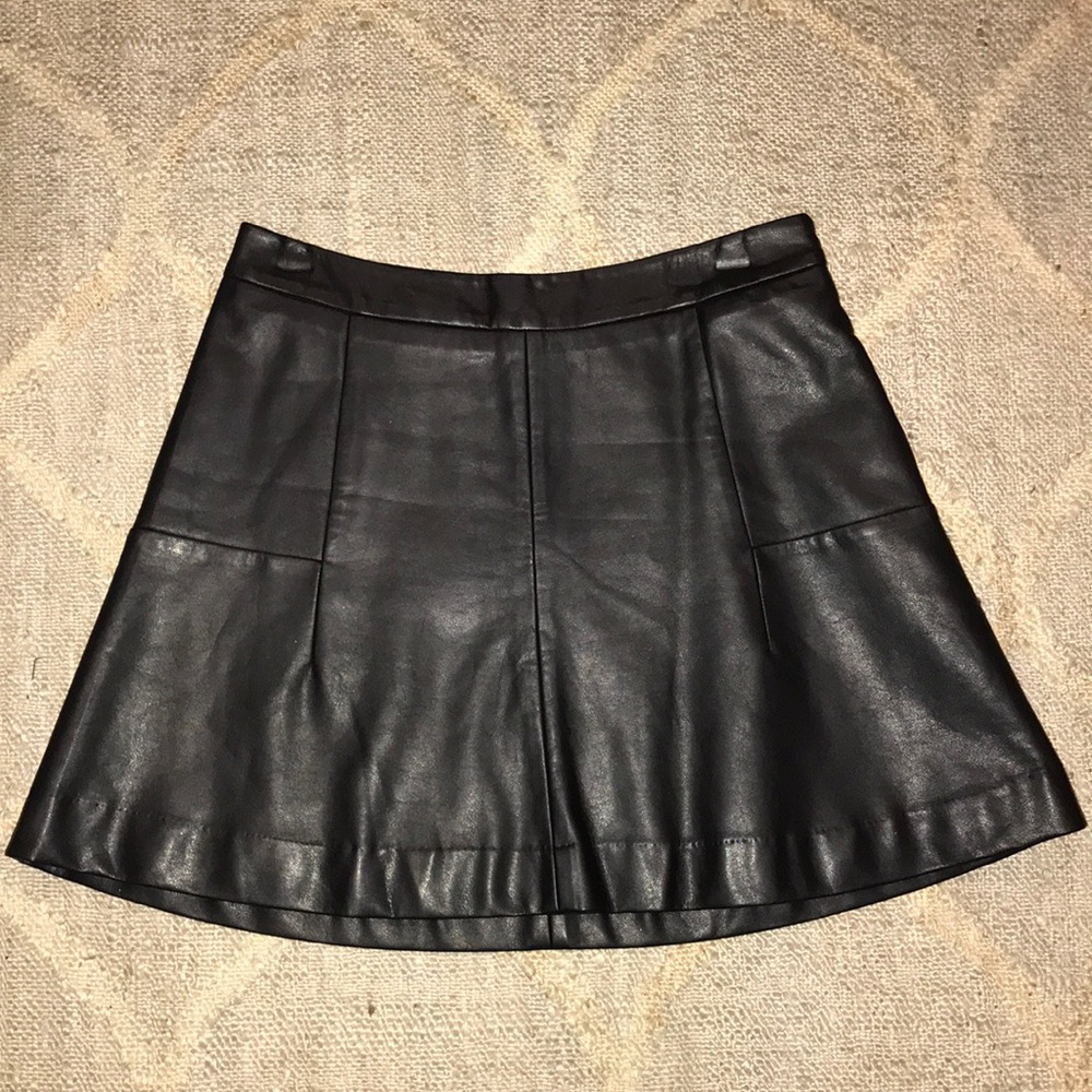 Leather mini skirt